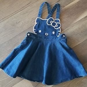 Girls Hello Kitty jean overall dress